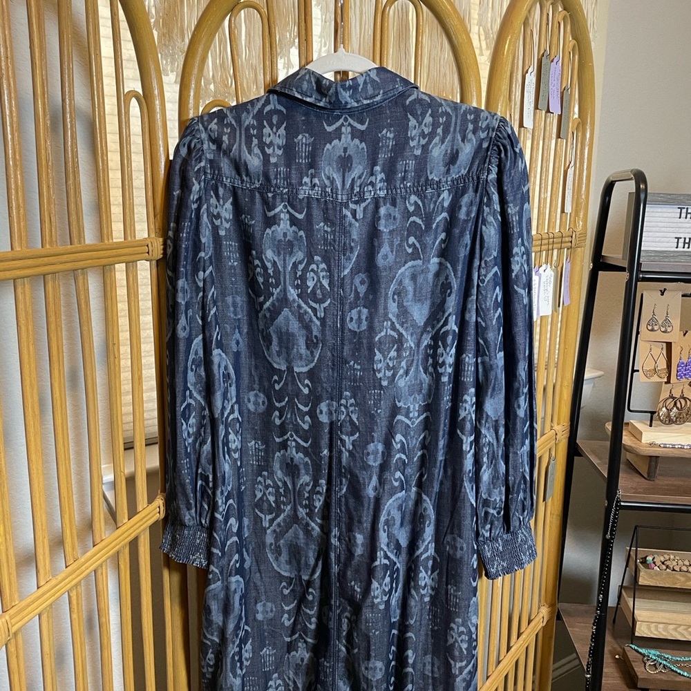 Chico's denim Patterned Long Sleeve Dress - Picture 8 of 11